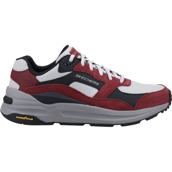 Skechers Global Jogger Leren Heren Bordeauxrode Sneakers - Image 4
