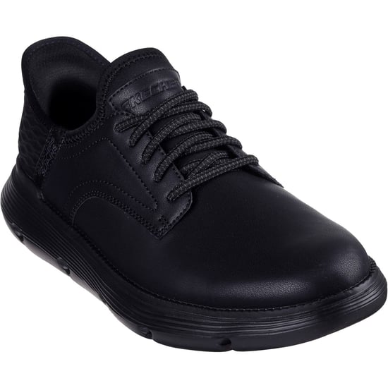 Skechers Garza Gervin Leren Heren Zwarte Veterschoenen - Image 1