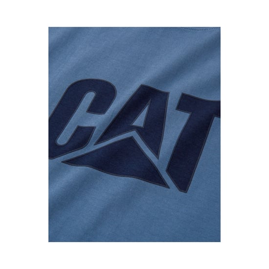 Caterpillar Merkteken Logo Katoenen Heren Blauw Korte Mouwen T-Shirts - Image 2