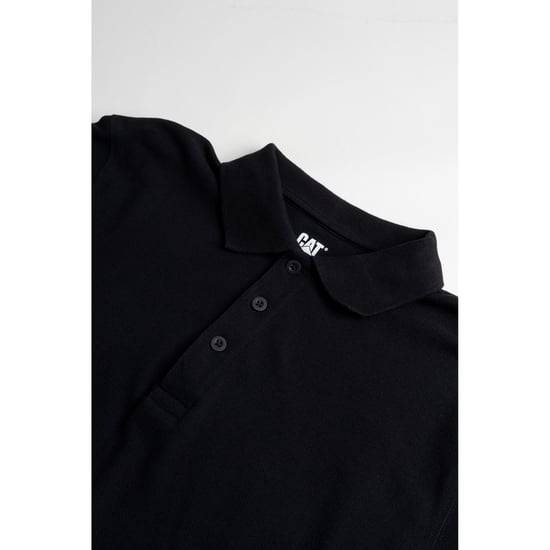 Caterpillar Essentials Katoenen Zwart Polo Shirt voor Mannen - Image 5