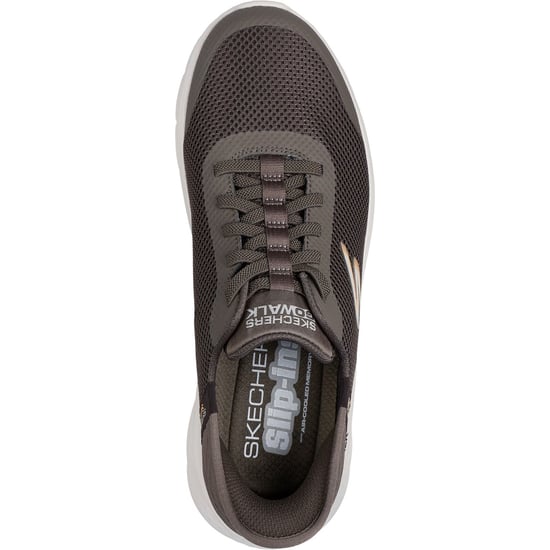 Skechers GO WALK Flex Hands Up Textiel Heren Bruine Sneakers - Image 3