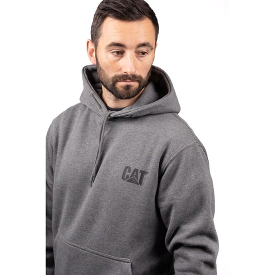 Caterpillar Handelsmerk Banner Katoenen Grijze Hooded Sweatshirt voor Mannen - Image 5