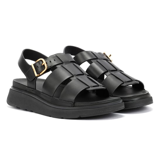 FitFlop GEN-FF Visserslederen Dames Zwarte Sandalen - Image 1