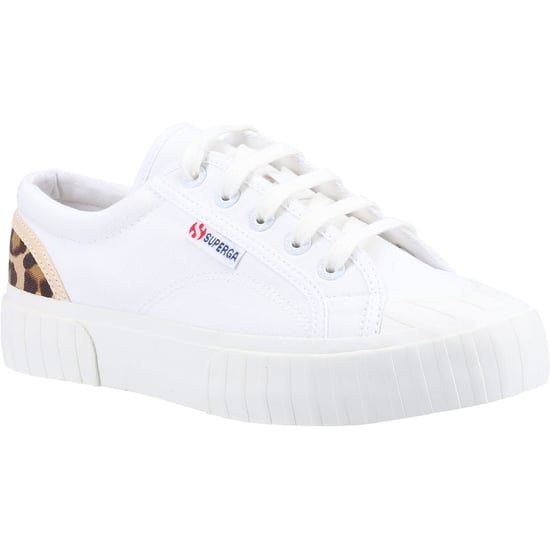 Superga 2630 Stripe Pad Leopard 100% Katoen Dames Trainers Wit/Leopard - Image 1