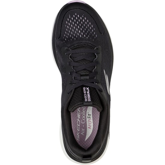 Skechers Go Walk Workout Walker Outpace Polyester Dames Zwarte/Lavendel Sneakers - Image 3