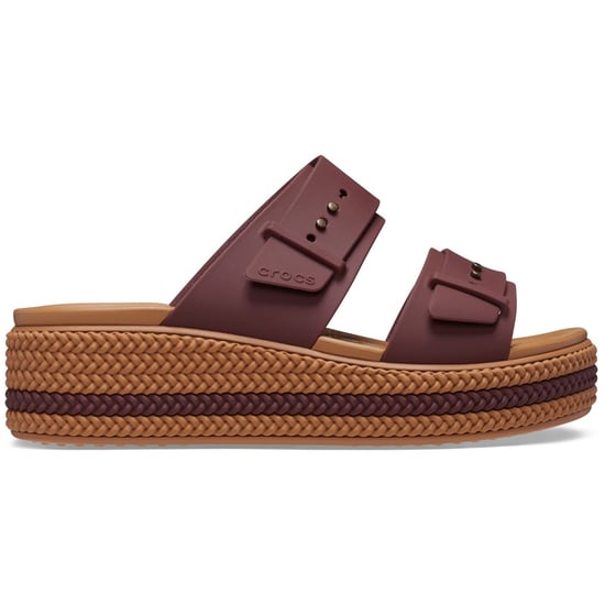 Crocs Brookly Buckle Low Thermoplastische Dames Sandalen in Donker Kleigrijs - Image 5