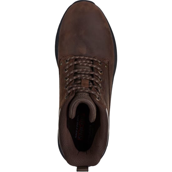 Skechers Pollard Waylon Leder Heren Koffie Enkelboots - Image 3