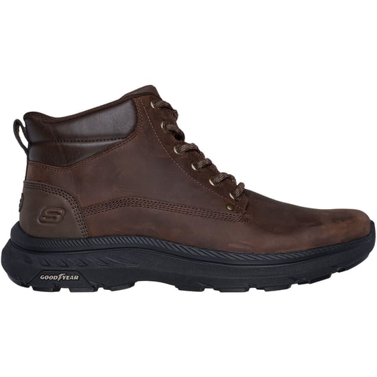 Skechers Pollard Waylon Leder Heren Koffie Enkelboots - Image 4