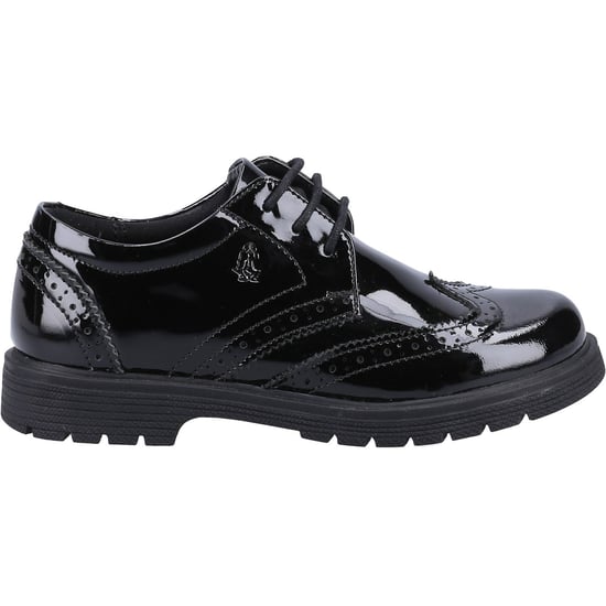 Hush Puppies SALLY PATENT SENIOR Leer Meisjes Zwarte Brogues - Image 4