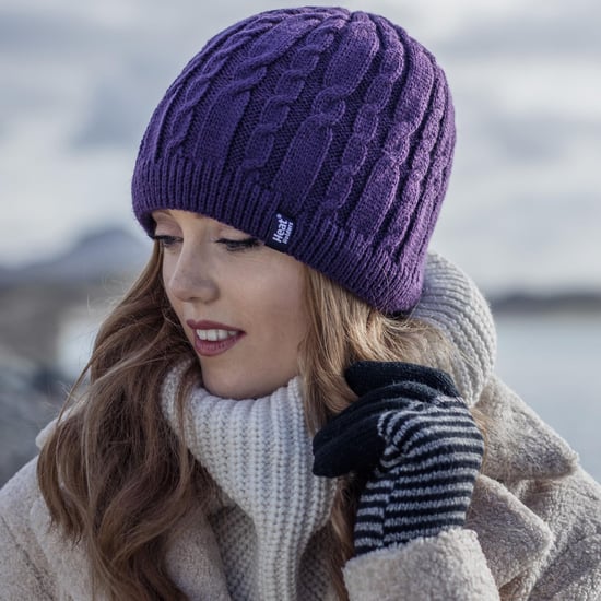 Dames Winter Fleece Gevoerde Thermische Nekwarmer - Paars - Image 5