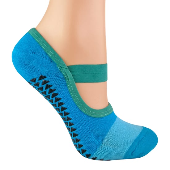 Set van 2 antislip yogasokken voor dames met bandjes - Blauw - Image 3