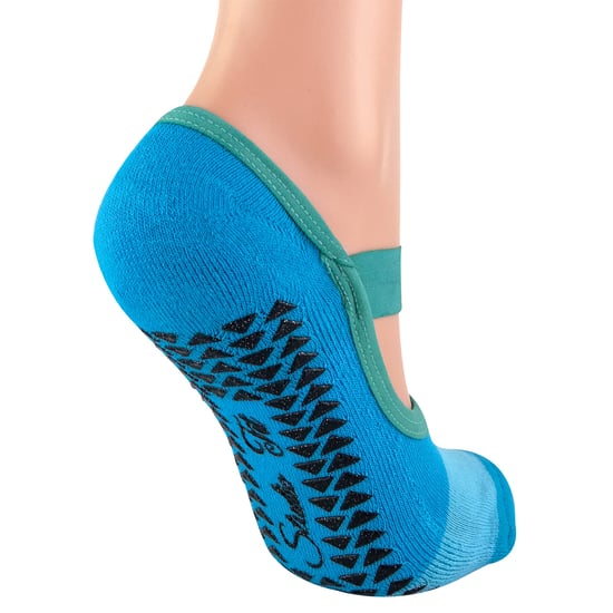Set van 2 antislip yogasokken voor dames met bandjes - Blauw - Image 4