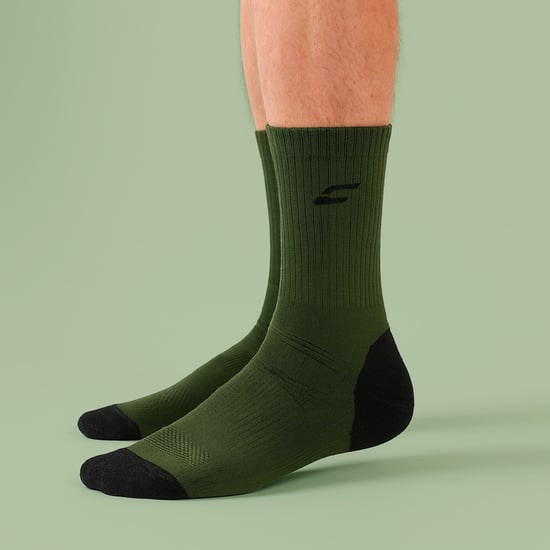 Comodo - Gedempte Hiel & Teen Bamboe Wandelsokken - Khaki Green - Zwart - Image 3
