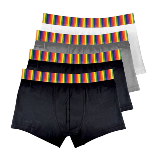 Set van 4 katoenen nieuwigheidsboxershorts voor heren - Regenboog - Image 3