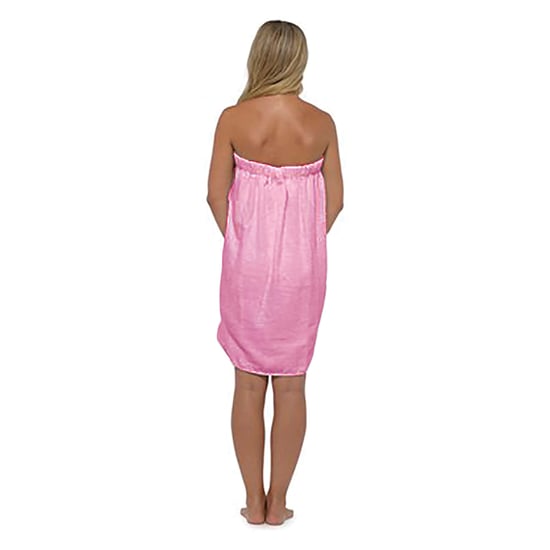 Dames 100% katoenen badstof badhanddoek wrap - Roze - Image 3