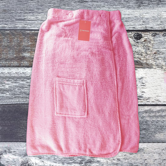 Dames 100% katoenen badstof badhanddoek wrap - Roze - Image 5
