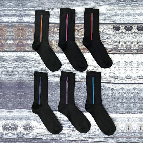 6 paar heren formele gemusterde gekleurde katoenen sokken - Image 4