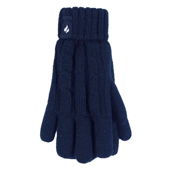 Heat Holders Meisjes Cable Bobble Muts En Handschoenen Set - Marine - Image 4
