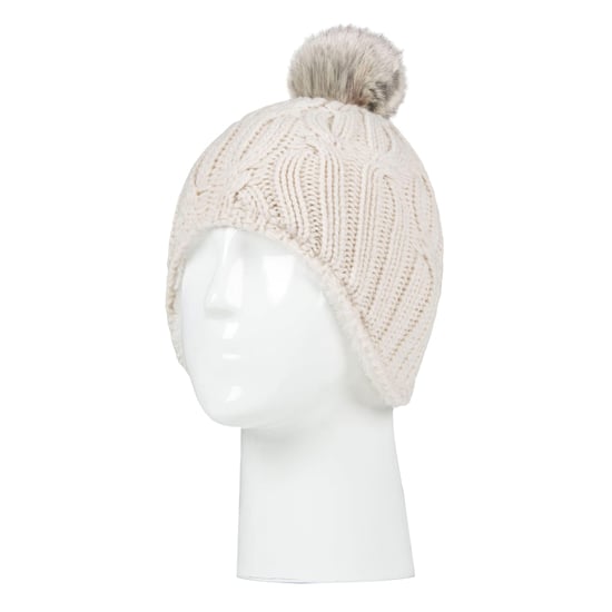 Heat Holders - Kabelgebreide Muts Voor Meisjes Met Pom Pom - Buttercream - Image 3