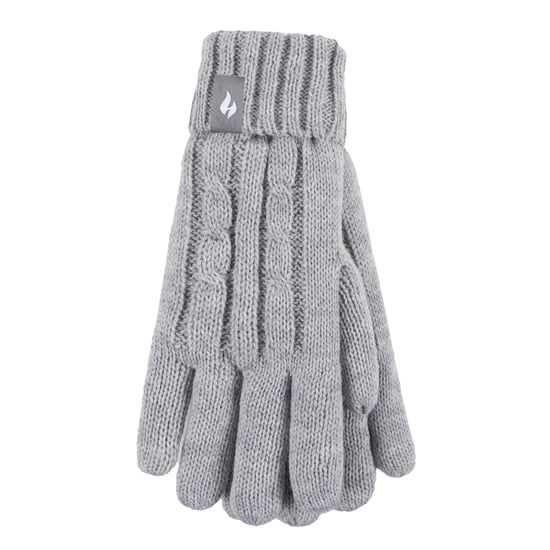 Heat Holders Meisjes Cable Bobble Muts En Handschoenen Set - Frost Gray Melange - Image 4