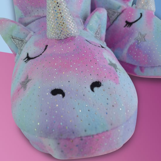 Kinderen 3d roze en blauwe eenhoorn pantoffellaarzen - Roze - Image 3
