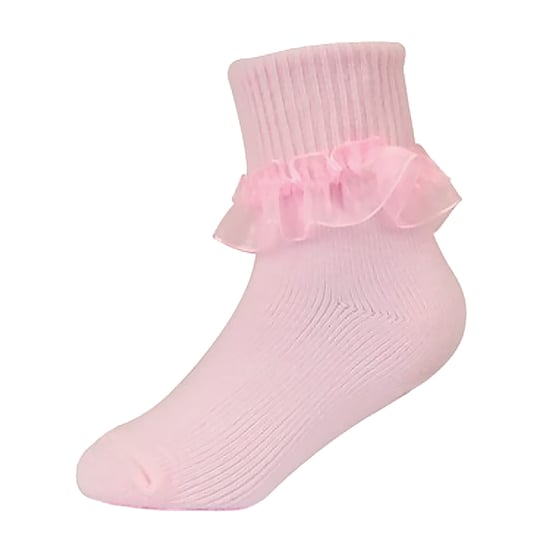 Set van 6 katoenen babysokken met stroken kant voor meisjes - Roze - Image 3