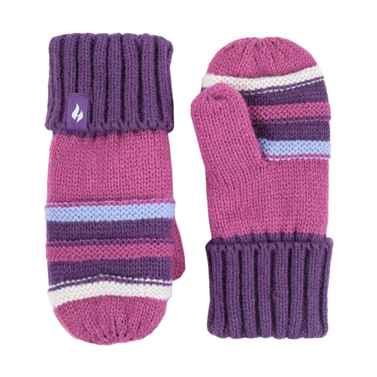 Heat Holders - Pom Pom Muts En Wanten Set Voor Meisjes - Rode Violet - Image 4