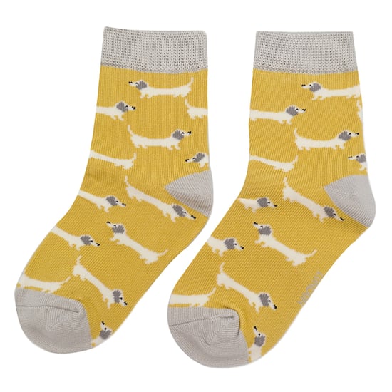 Set van 2 sokken met dierenprint voor meisjes | Miss Sparrow | Casual grappig patroon crew bamboe sokken | Grappige nieuwe sokken voor kinderen - Worsthonden - Image 3