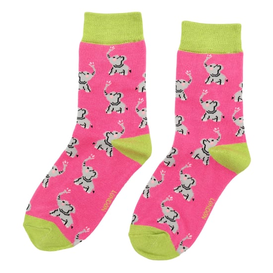 Set van 2 sokken met dierenprint voor meisjes | Miss Sparrow | Casual grappig patroon crew bamboe sokken | Grappige nieuwe sokken voor kinderen - Olifanten - Image 4