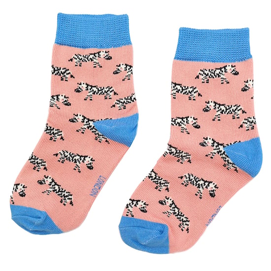 Set van 2 sokken met dierenprint voor meisjes | Miss Sparrow | Casual grappig patroon crew bamboe sokken | Grappige nieuwe sokken voor kinderen - Zebra's - Image 3
