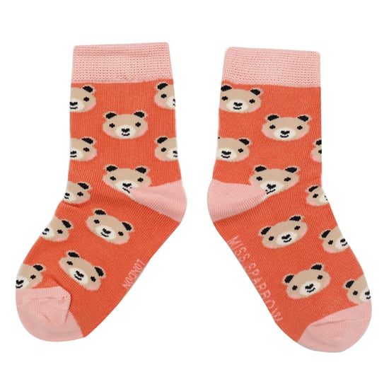 Set van 2 sokken met dierenprint voor meisjes | Miss Sparrow | Casual grappig patroon crew bamboe sokken | Grappige nieuwe sokken voor kinderen - Beren - Image 3