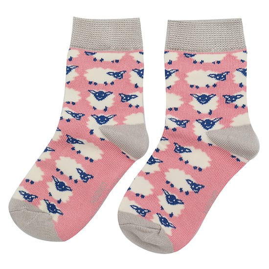 Set van 2 sokken met dierenprint voor meisjes | Miss Sparrow | Casual grappig patroon crew bamboe sokken | Grappige nieuwe sokken voor kinderen - Schaap - Image 3