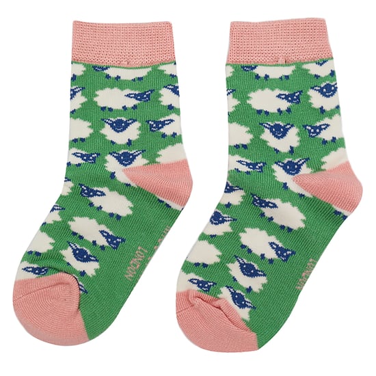 Set van 2 sokken met dierenprint voor meisjes | Miss Sparrow | Casual grappig patroon crew bamboe sokken | Grappige nieuwe sokken voor kinderen - Schaap - Image 4