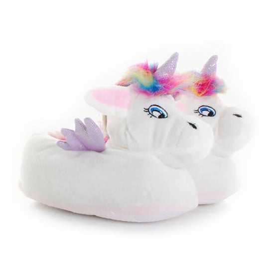 Eenhoorn pluche pantoffels voor kinderen met regenbooghaar - Wit - Image 3