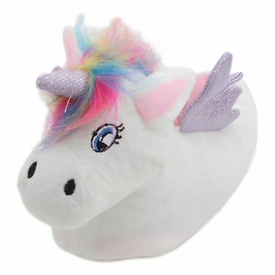 Eenhoorn pluche pantoffels voor kinderen met regenbooghaar - Wit - Image 4