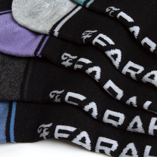 10 Paar Heren Bamboe Sneakersokken | Farah | Gestreepte Verstevigde Ankelsokken - Zwarte Streep - Image 3