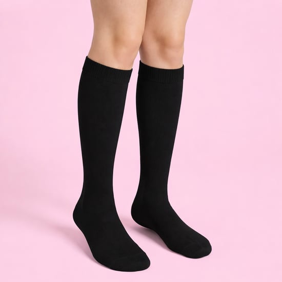 12 paar ademende katoenen kniekousen voor meisjes - Zwart - Image 4