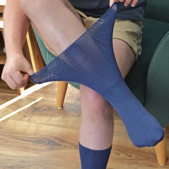 Dr.Socks - Extra brede bamboe oedeemsokken - Blauw - Image 4