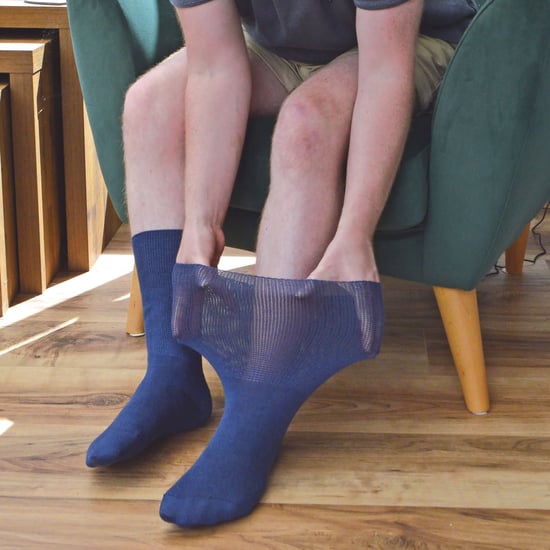 Dr.Socks - Extra brede bamboe oedeemsokken - Blauw - Image 5