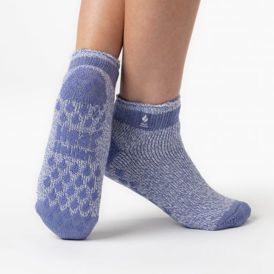 3 Paar Multiverpakking Dames Enkelpantoffelsokken | Heat Holders | Fleece laag uitgesneden pluizige damessokken met grijpers - Pisa 1 - Image 3
