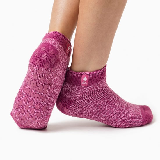 3 Paar Multiverpakking Dames Enkelpantoffelsokken | Heat Holders | Fleece laag uitgesneden pluizige damessokken met grijpers - Pisa 2 - Image 3