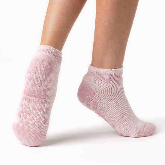 3 Paar Multiverpakking Dames Enkelpantoffelsokken | Heat Holders | Fleece laag uitgesneden pluizige damessokken met grijpers - Pisa 2 - Image 4