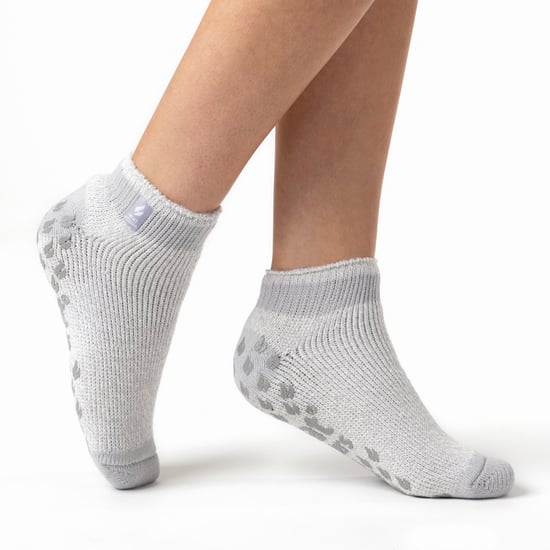 3 Paar Multiverpakking Dames Enkelpantoffelsokken | Heat Holders | Fleece laag uitgesneden pluizige damessokken met grijpers - Pisa 1 - Image 5