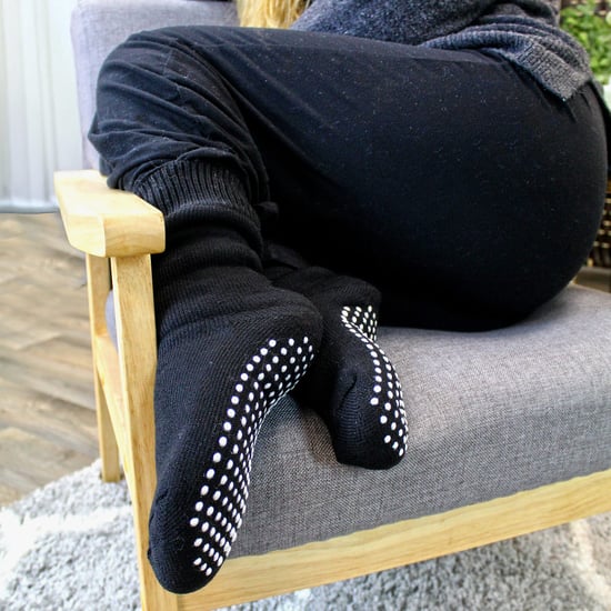 3 paar multiverpakking dames fleece pantoffelsokken | THMO | Ademende Crew Indoor Thermische Sokken met Grip - Zwart - Image 4