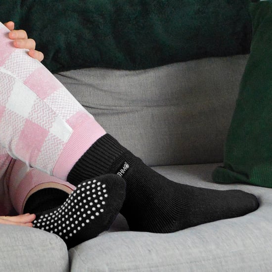 3 paar multiverpakking dames fleece pantoffelsokken | THMO | Ademende Crew Indoor Thermische Sokken met Grip - Zwart - Image 5