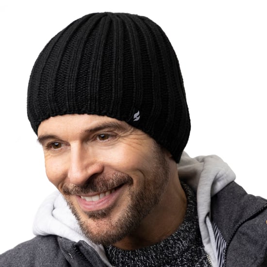 Heren Gehaakte Muts Sjaal Handschoenen Set | Heat Holders | Luxe Zachte Fleece Gevoerde Winterset voor Koud Weer - Zwart - Image 3
