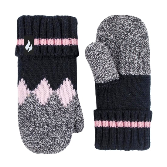 Heat Holders Pom Pom Trapper Muts en wanten voor meisjes - Zwart - Image 4