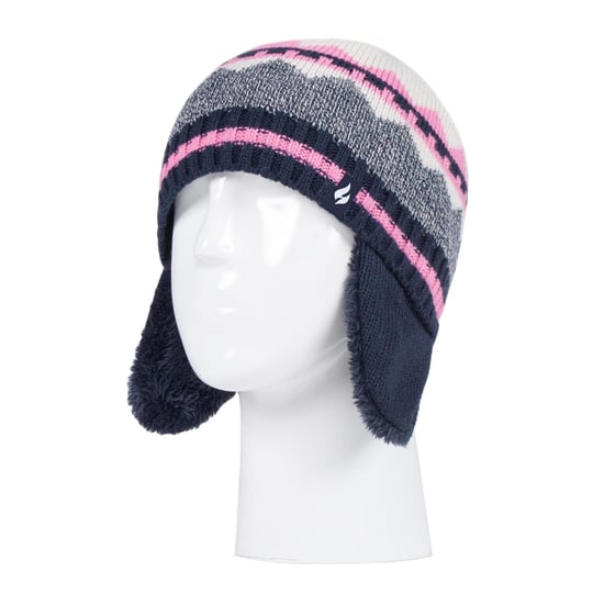 Heat Holders Pom Pom Trapper Muts en wanten voor meisjes - Marine - Image 3