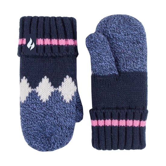 Heat Holders Pom Pom Trapper Muts en wanten voor meisjes - Marine - Image 4