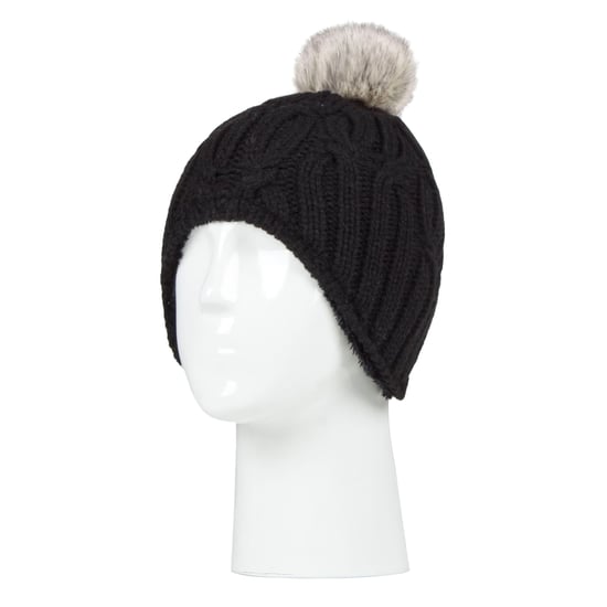 Heat Holders - Kabelgebreide Muts Voor Meisjes Met Pom Pom - Zwart - Image 3